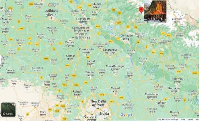 Yamunotri Google Route Map