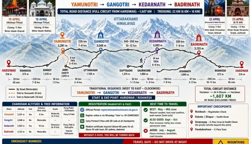 Chardham Yatra Route Map