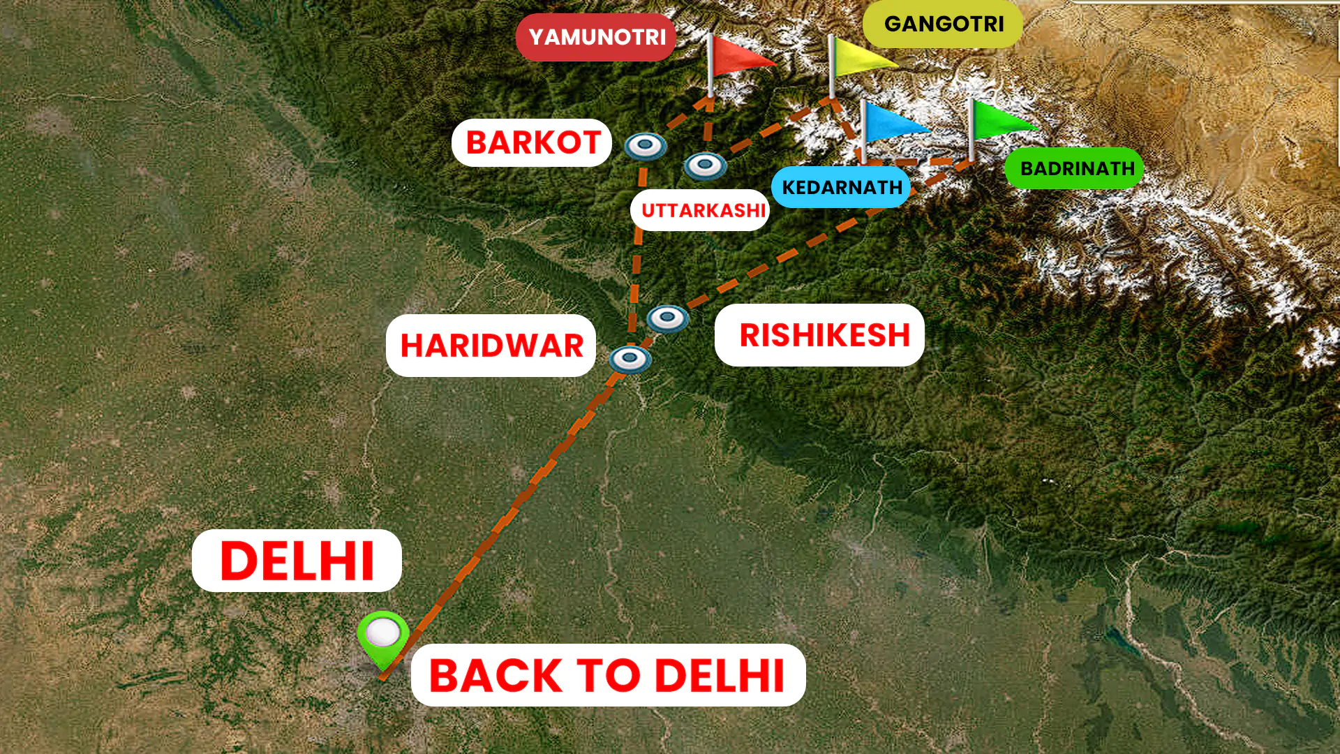 Chardham Yatra Route Map
