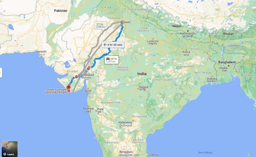Somnath Temple Route Map