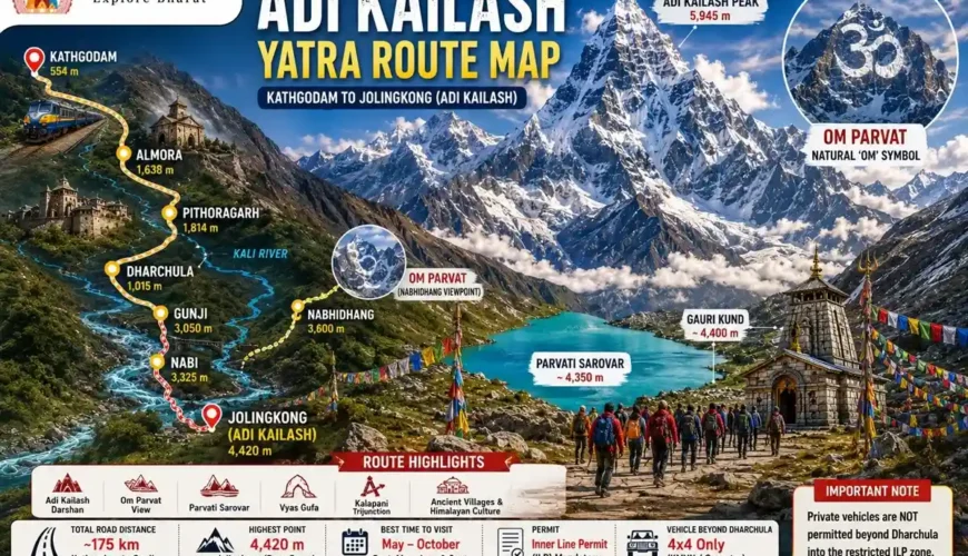 Adi Kailash Yatra Route Map