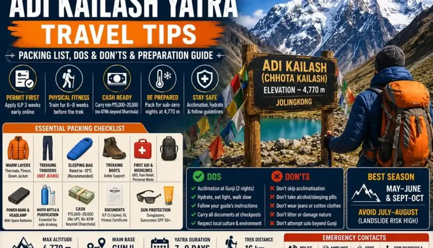 Adi Kailash Yatra Trekking Travel Tips
