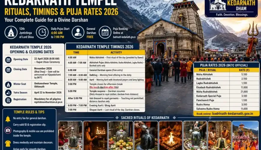 Kedarnath Temple- Rituals, Timings, and Puja Rates