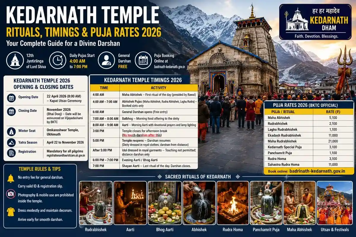 Kedarnath Temple- Rituals, Timings, and Puja Rates