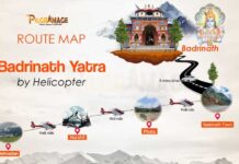 Badrinath Route Map by Helicopter