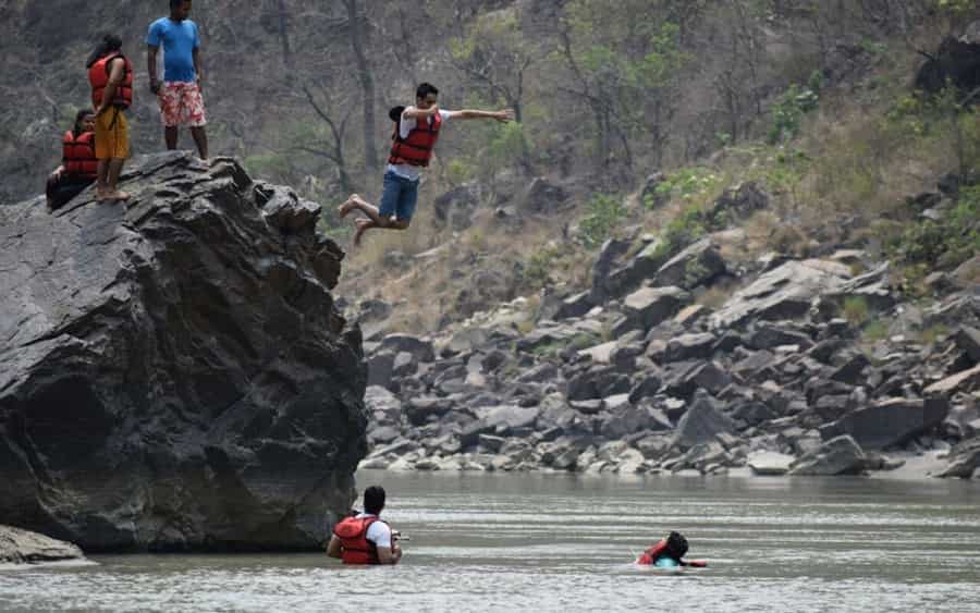Cliff Jumping In River Ganga