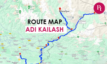 Adi Kailash Route Map